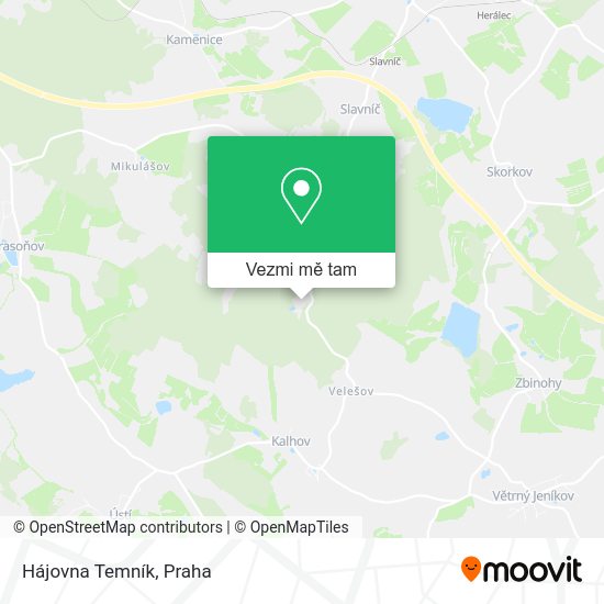 Hájovna Temník mapa