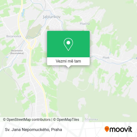 Sv. Jana Nepomuckého mapa