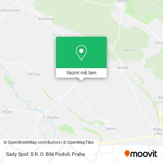 Sady Spol. S R. O. Bílé Podolí mapa