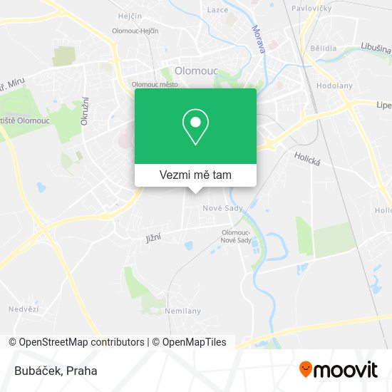 Bubáček mapa