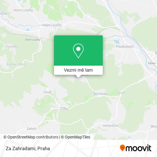 Za Zahradami mapa