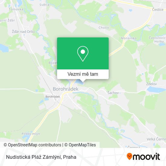 Nudistická Pláž Zámlýní mapa
