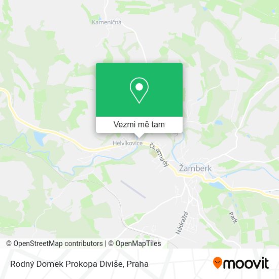 Rodný Domek Prokopa Diviše mapa
