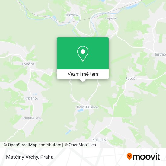 Matčiny Vrchy mapa