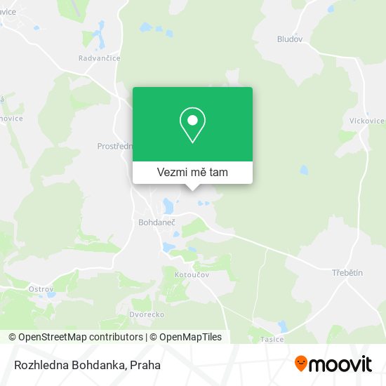 Rozhledna Bohdanka mapa