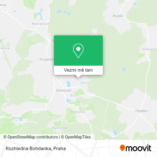 Rozhledna Bohdanka mapa