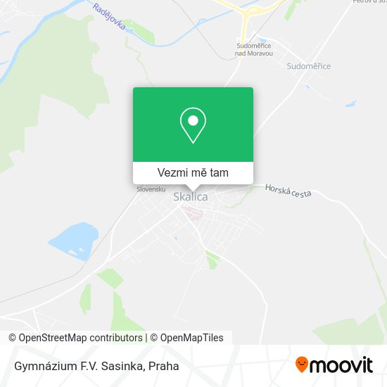 Gymnázium F.V. Sasinka mapa