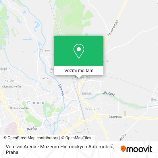 Veteran Arena - Muzeum Historických Automobilů mapa