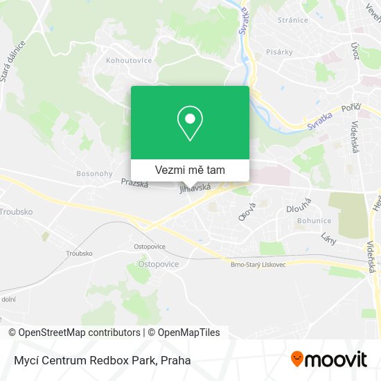 Mycí Centrum Redbox Park mapa