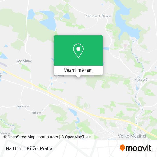 Na Dílu U Kříže mapa