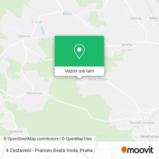 4 Zastavení - Pramen Svatá Voda mapa