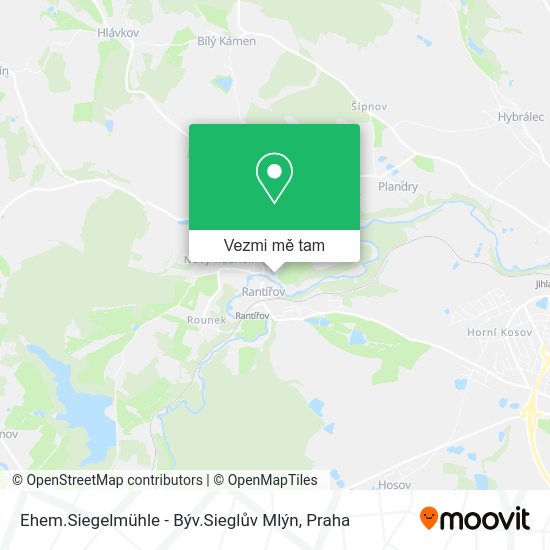 Ehem.Siegelmühle - Býv.Sieglův Mlýn mapa