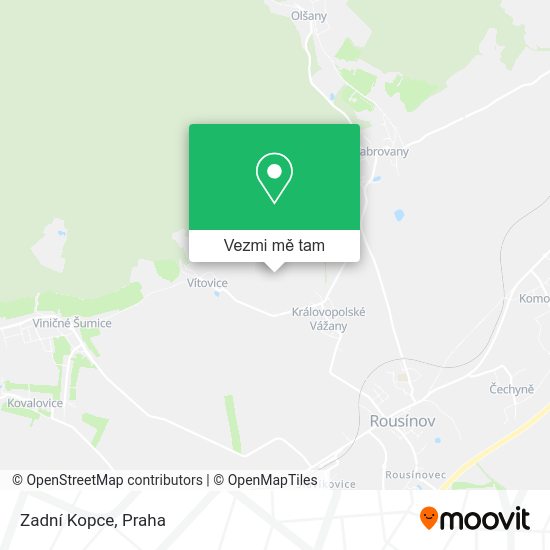 Zadní Kopce mapa