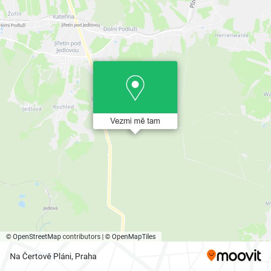 Na Čertově Pláni mapa