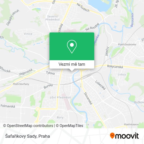 Šafaříkovy Sady mapa