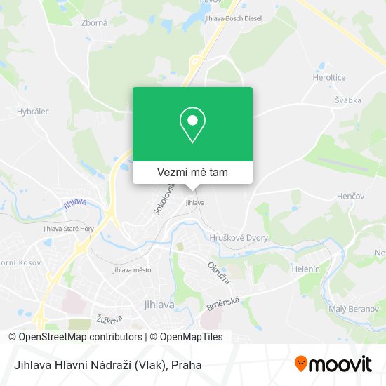 Jihlava Hlavní Nádraží (Vlak) mapa