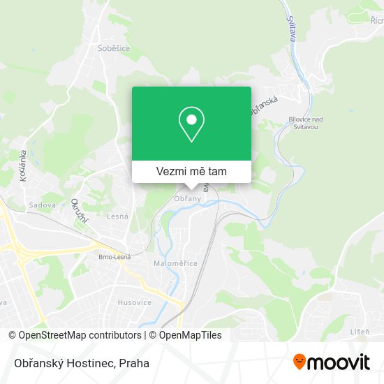 Obřanský Hostinec mapa