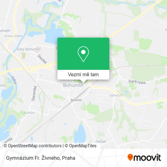 Gymnázium Fr. Živného mapa
