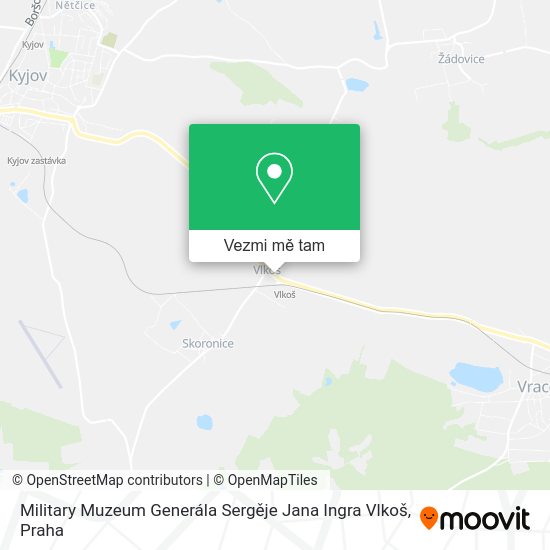 Military Muzeum Generála Sergěje Jana Ingra Vlkoš mapa