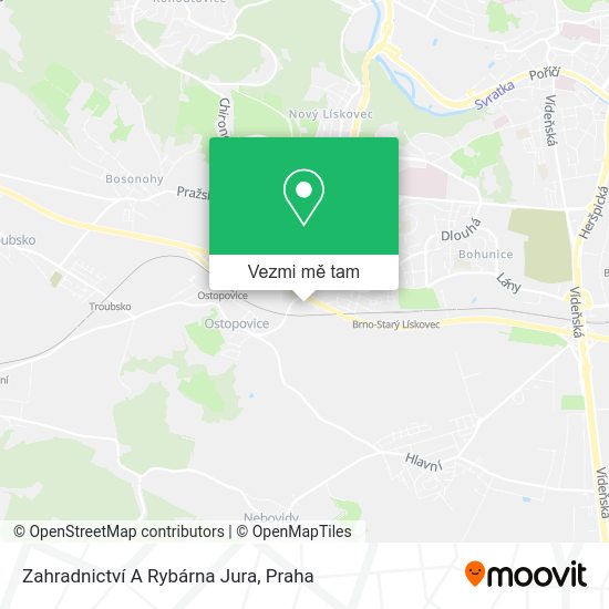 Zahradnictví A Rybárna Jura mapa
