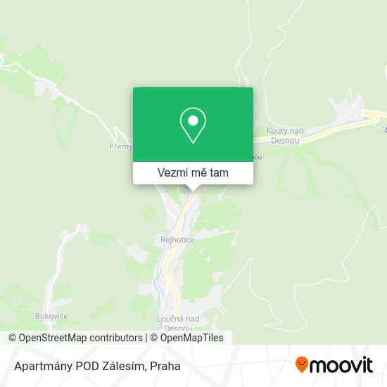 Apartmány POD Zálesím mapa