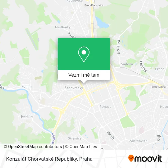 Konzulát Chorvatské Republiky mapa