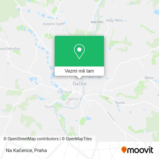 Na Kačence mapa