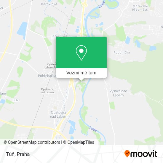 Tůň mapa