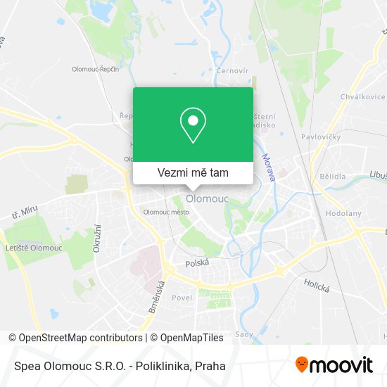 Spea Olomouc S.R.O. - Poliklinika mapa