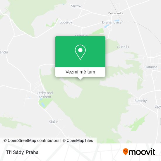 Tři Sády mapa
