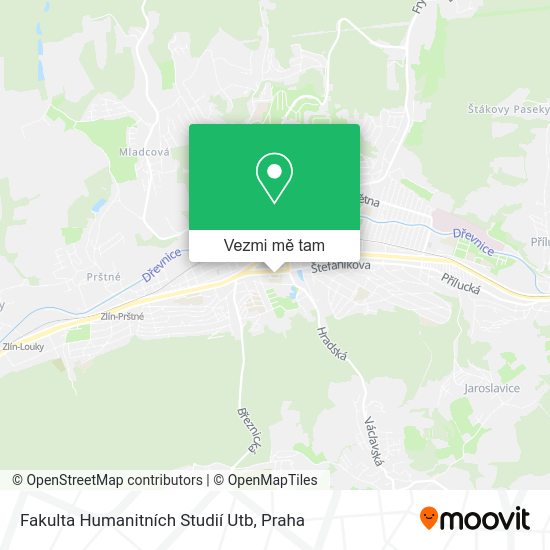 Fakulta Humanitních Studií Utb mapa