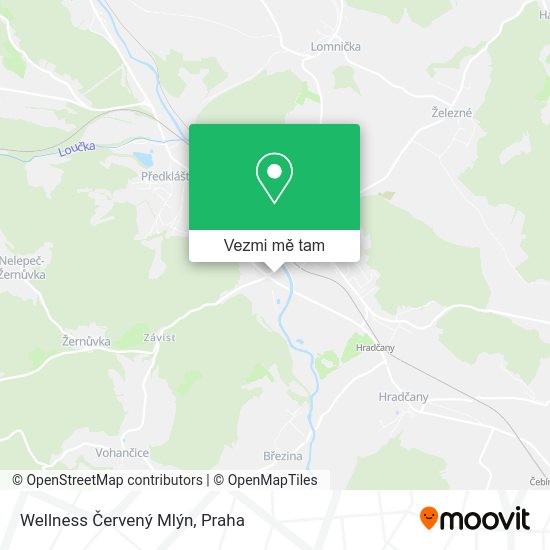 Wellness Červený Mlýn mapa