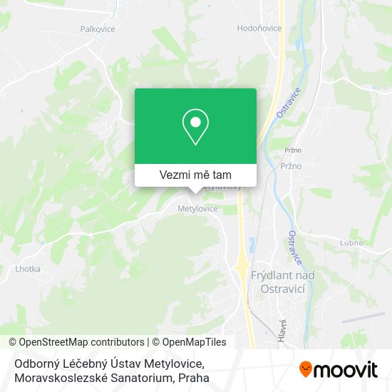 Odborný Léčebný Ústav Metylovice, Moravskoslezské Sanatorium mapa