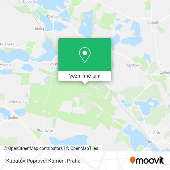 Kubatův Popravčí Kámen mapa