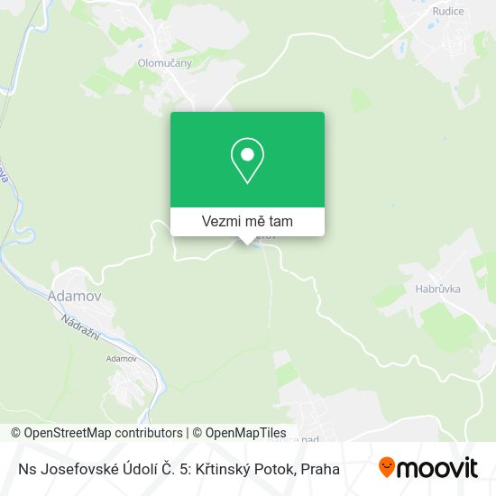 Ns Josefovské Údolí Č. 5: Křtinský Potok mapa