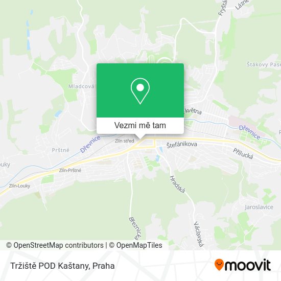 Tržiště POD Kaštany mapa