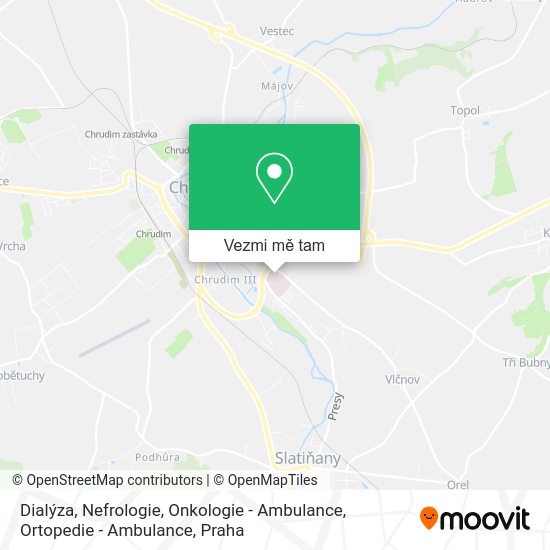 Dialýza, Nefrologie, Onkologie - Ambulance, Ortopedie - Ambulance mapa