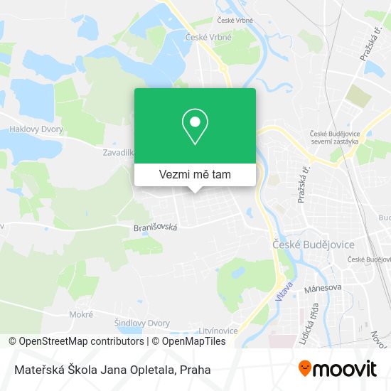 Mateřská Škola Jana Opletala mapa