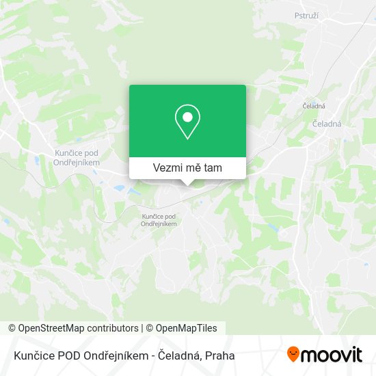 Kunčice POD Ondřejníkem - Čeladná mapa