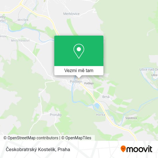 Českobratrský Kostelík mapa