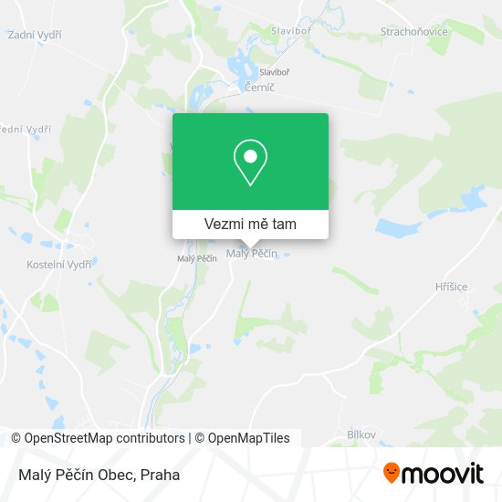 Malý Pěčín Obec mapa
