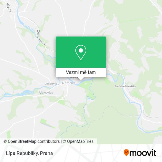 Lípa Republiky mapa