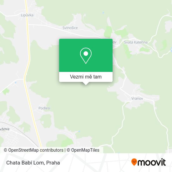 Chata Babí Lom mapa
