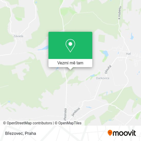 Březovec mapa