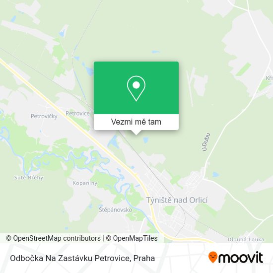 Odbočka Na Zastávku Petrovice mapa