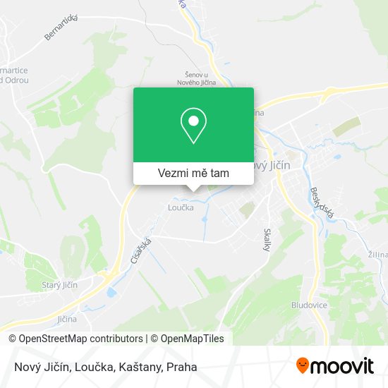 Nový Jičín, Loučka, Kaštany mapa