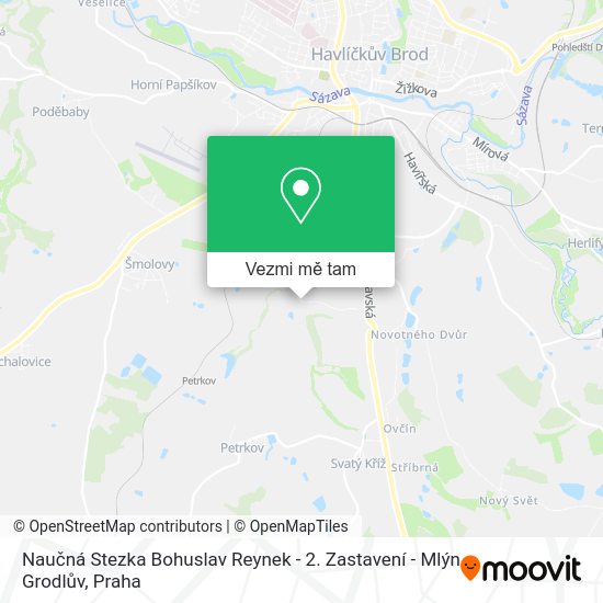 Naučná Stezka Bohuslav Reynek - 2. Zastavení - Mlýn Grodlův mapa