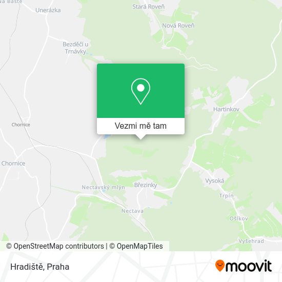 Hradiště mapa