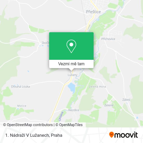 1. Nádraží V Lužanech mapa