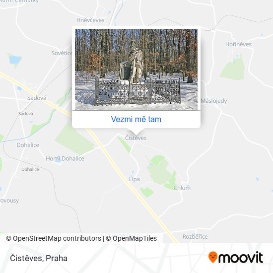 Čistěves mapa
